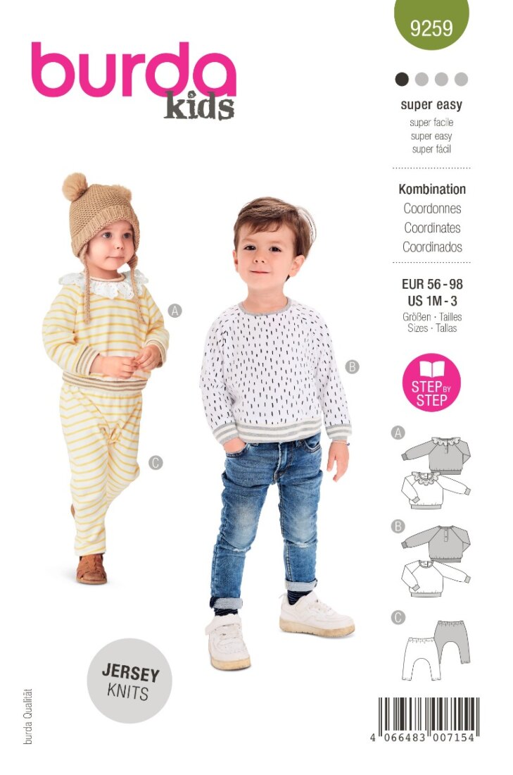 Burda Mönster 9259 - Barnens koordinerade set