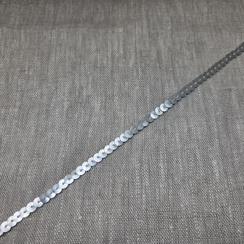 Paljettband matt silver 6mm'