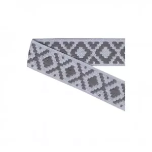 2m Dekorationsband Diamantrutor - Grå