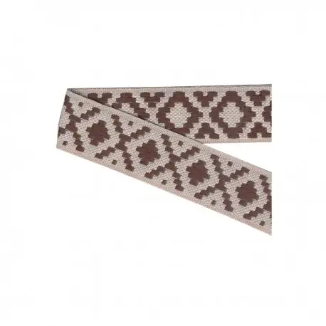 Dekorationsband Diamantrutor - Brun/beige