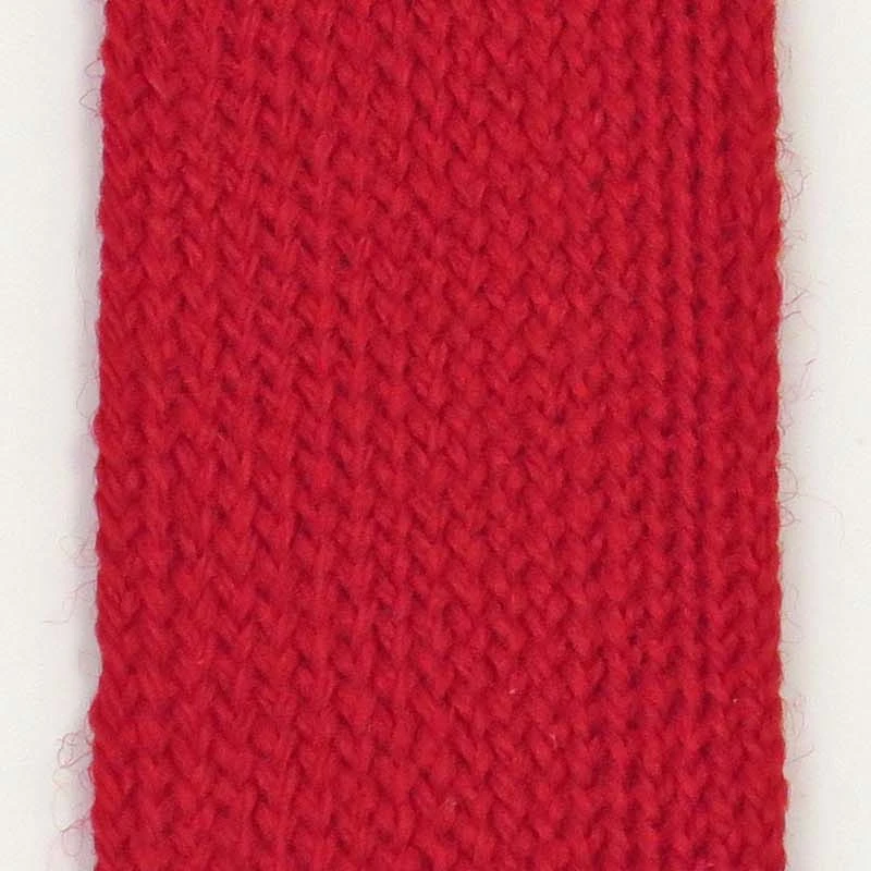 Stickat ullband 28 mm, röd