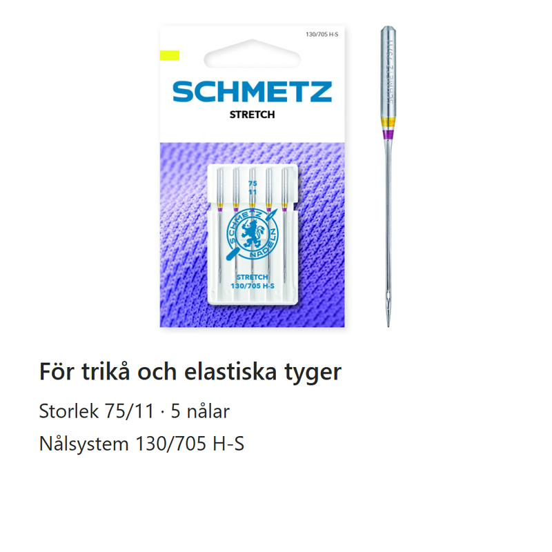 Stretchnålar 5 st - 75/11 - Schmetz
