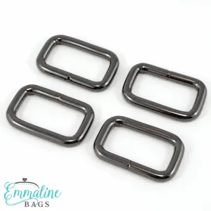Rektangelspännen Emmaline, 4-pack - 25 mm, gunmetal