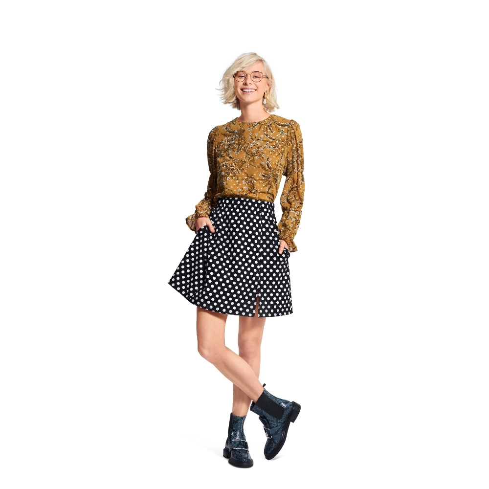 Burda 6027 - Utsvängd panelkjol med resårmidja dam (34-48)