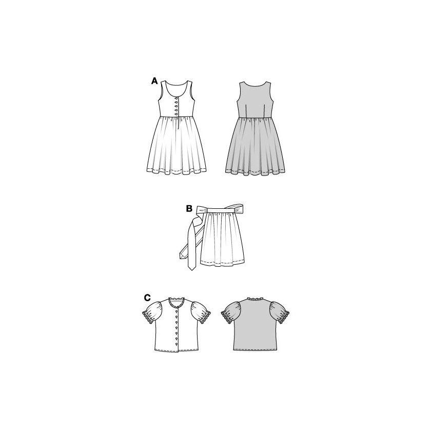 Burda 9230 dirndl barn, stl 104-146