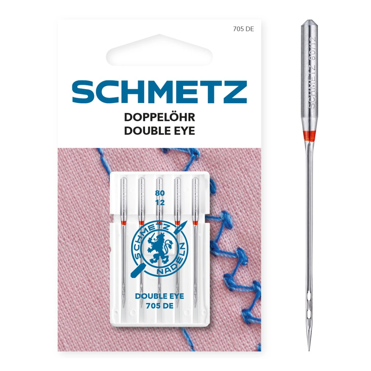Nålar med dubbelöga 80/12 - Schmetz