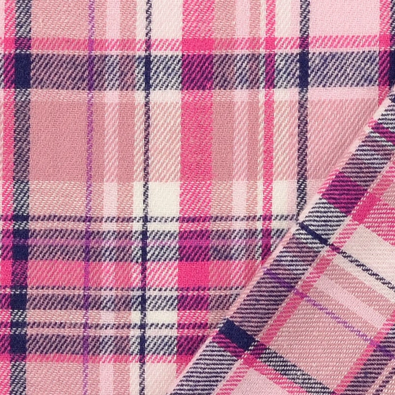Flanell rutig - Rosa