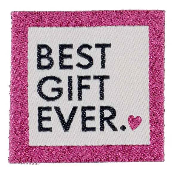 Vävd etikett Best Gift Ever, 4 st