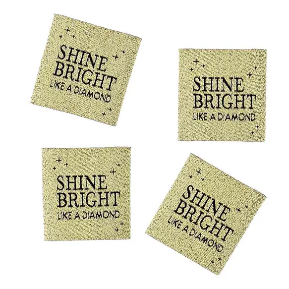 Vävd etikett Shine Bright Like A Diamond, 4 st