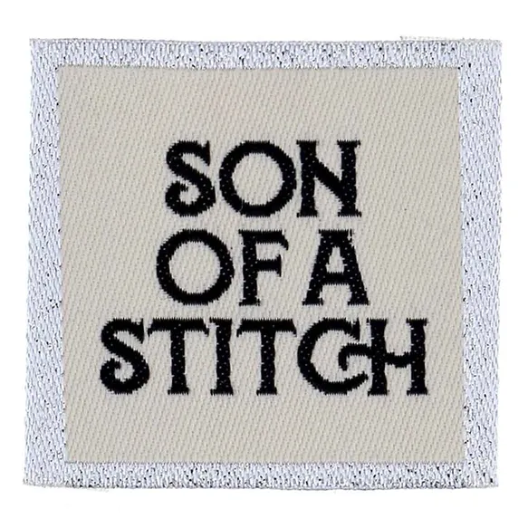 Vävd etikett Son Of A Stitch, 4 st