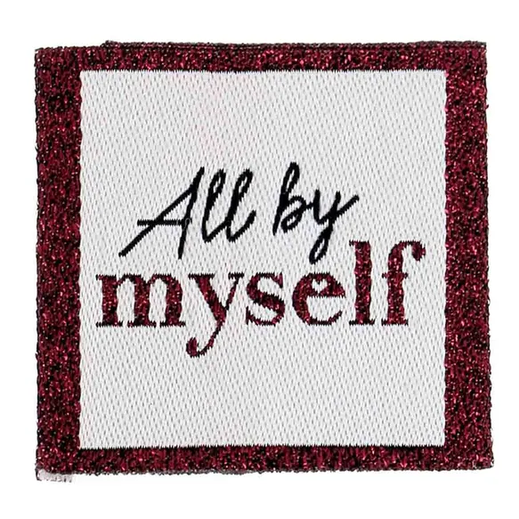Vävd etikett All By Myself, 4 st