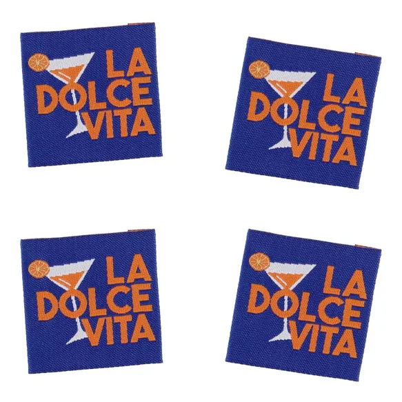 Vävd etikett La Dolce Vita, 4 st