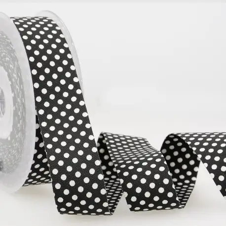 Prickigt band 25mm - Svart/Vit