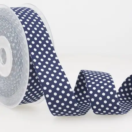 Prickigt band 25mm - Mörkblå/Vit