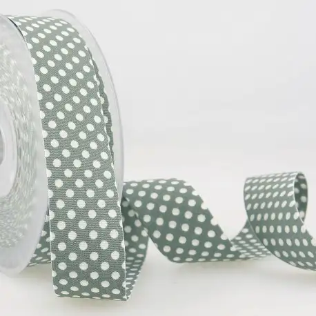 Prickigt band 25mm - Gröngrå/Vit