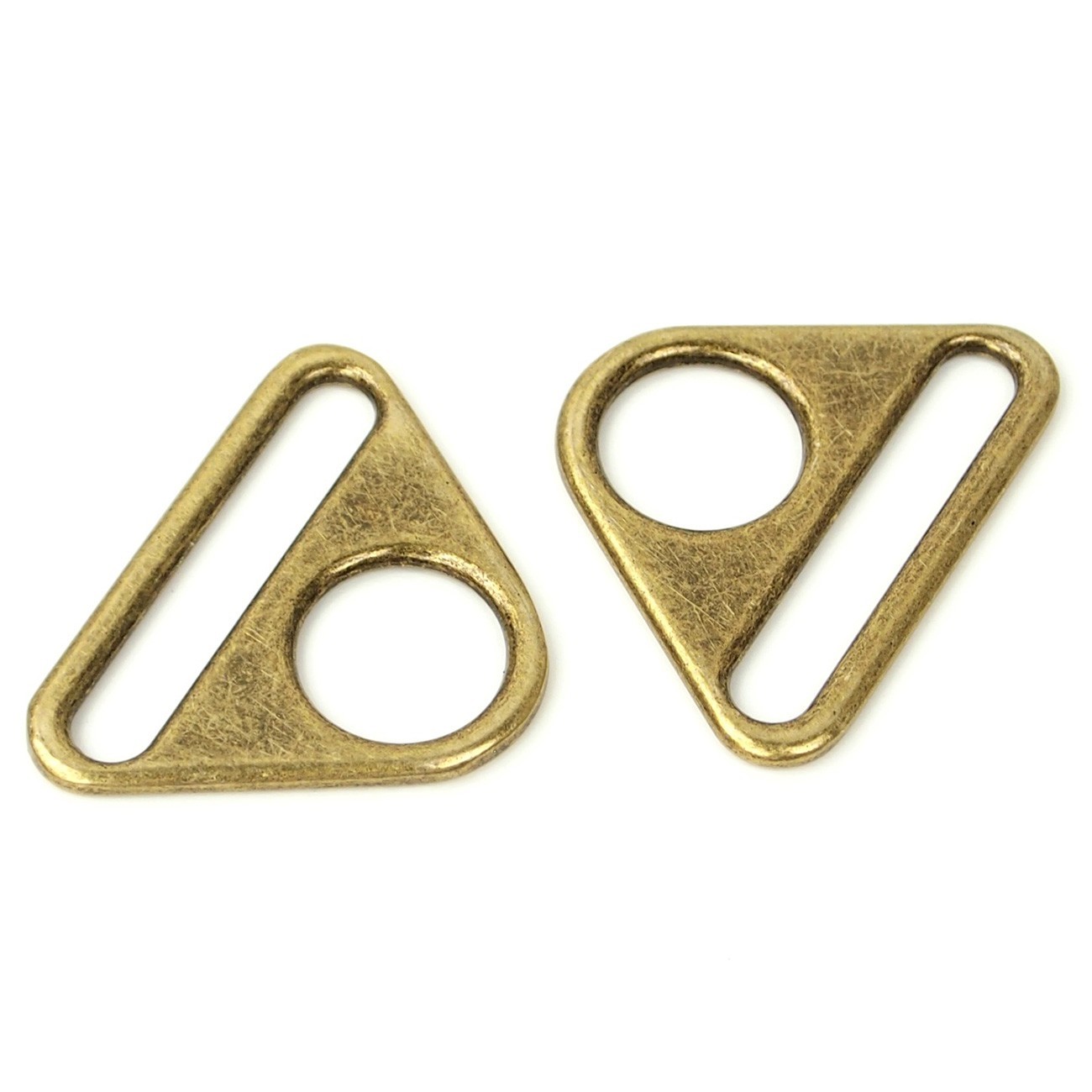Sallie Tomato triangelringar 38 mm, antikmässing, 2-pack