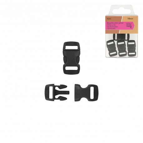 Klickspänne 10mm svart 4st