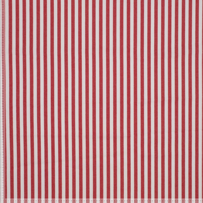Jeanstyg randigt rött, 150 cm, 250 g/m²