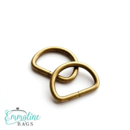D-ringar Emmaline, 4-pack - 25 mm, antikmässing