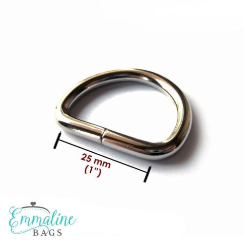 D-ringar Emmaline, 4-pack - 25 mm, nickel