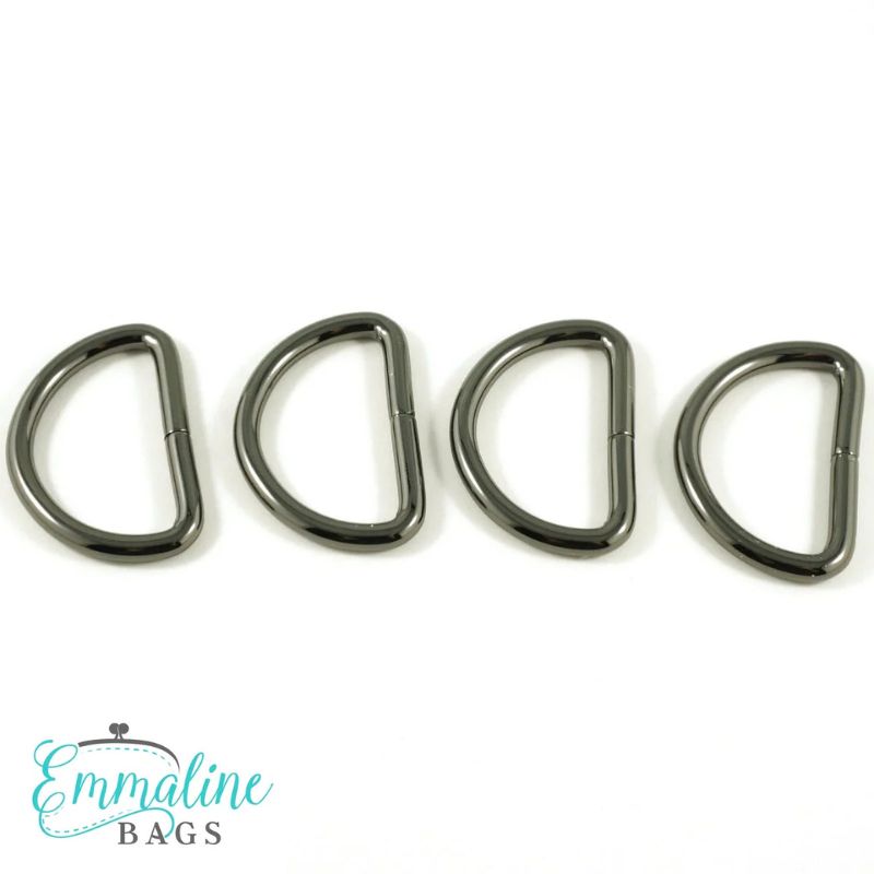 D-ringar Emmaline, 4-pack - 32 mm, gunmetal