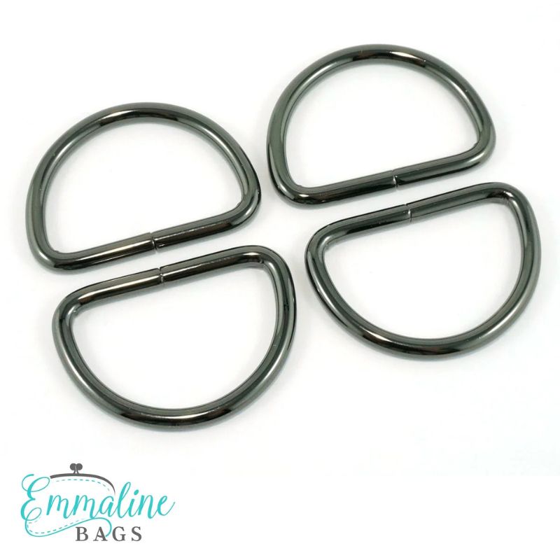 D-ringar Emmaline, 4-pack - 38 mm, gunmetal