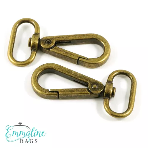Karbinhakar Emmaline, 2-pack - 25 mm, antikmässing