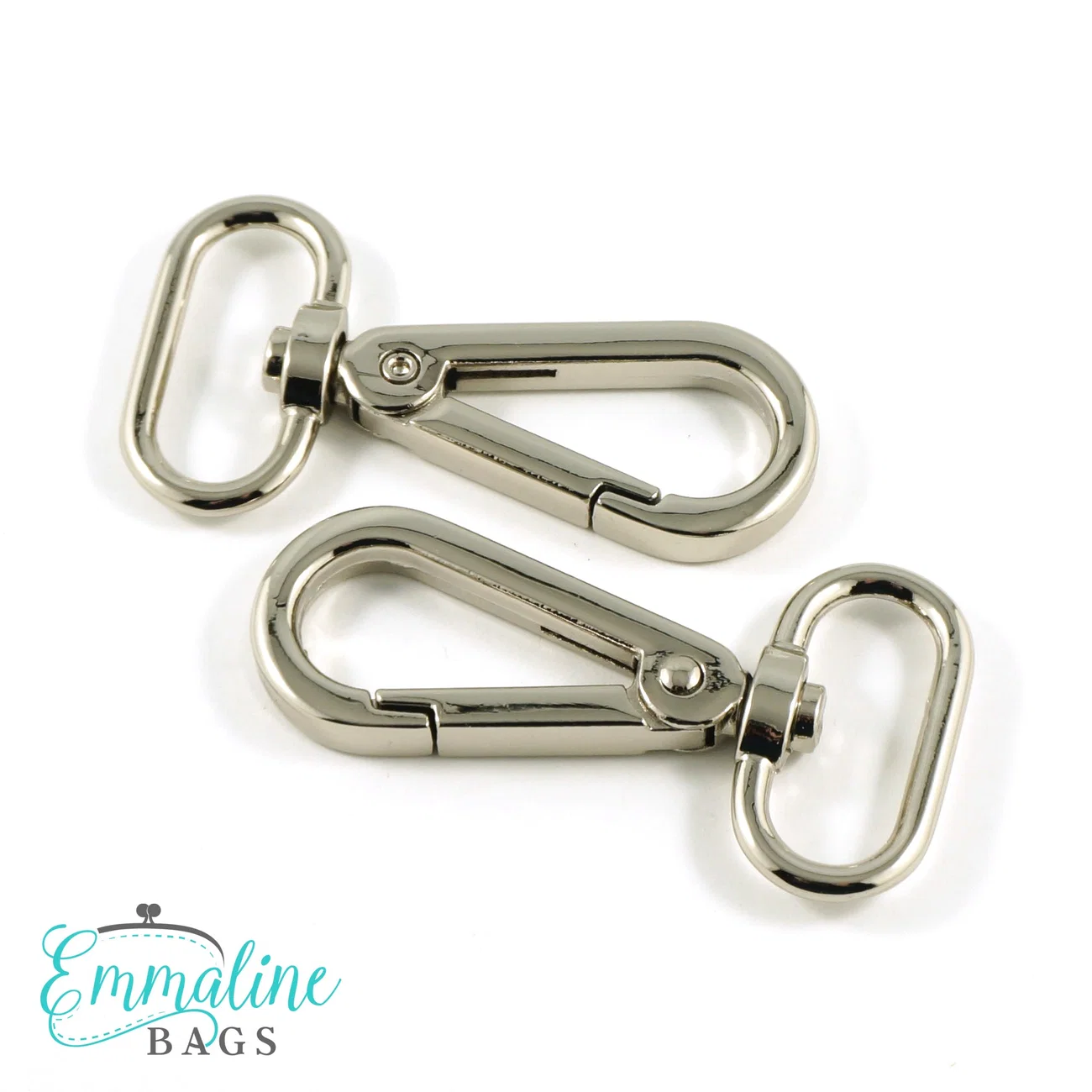 Karbinhakar Emmaline, 2-pack - 25 mm, nickel