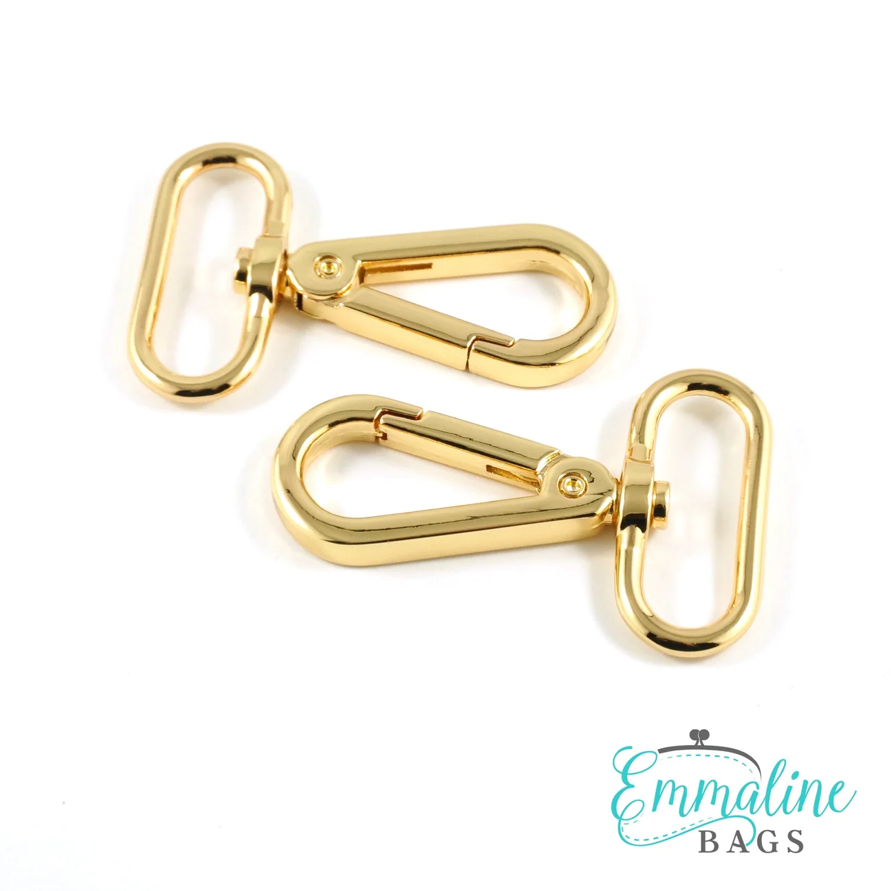 Karbinhakar Emmaline, 2-pack - 25 mm, guld