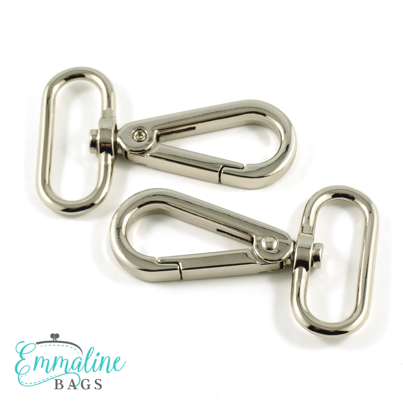 Karbinhakar Emmaline, 2-pack - 32 mm, nickel