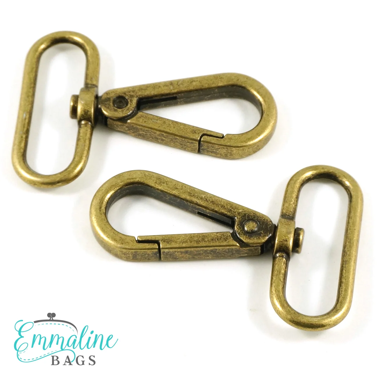 Karbinhakar Emmaline, 2-pack - 38 mm, antikmässing