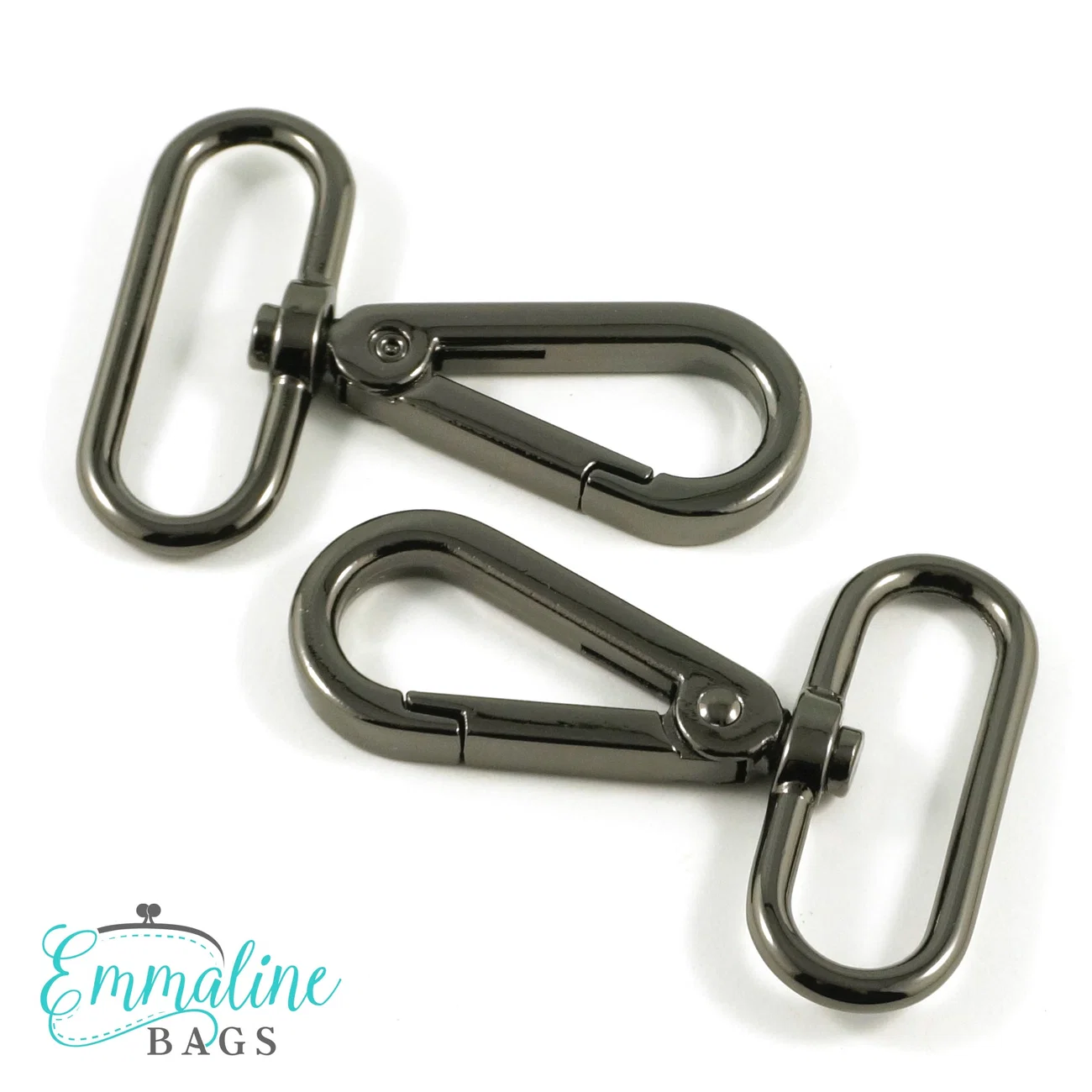 Karbinhakar Emmaline, 2-pack - 38 mm, gunmetal