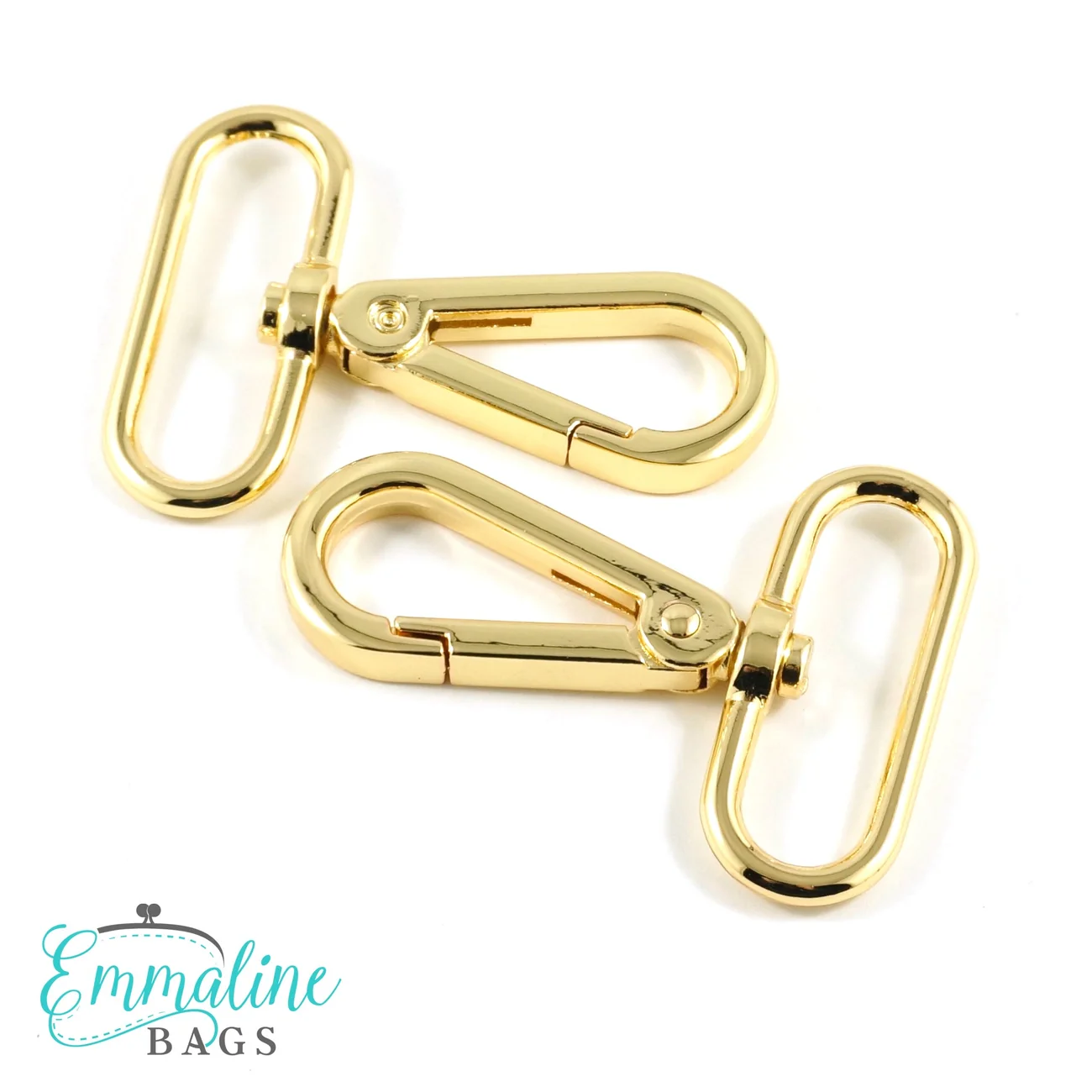 Karbinhakar Emmaline, 2-pack - 38 mm, guld