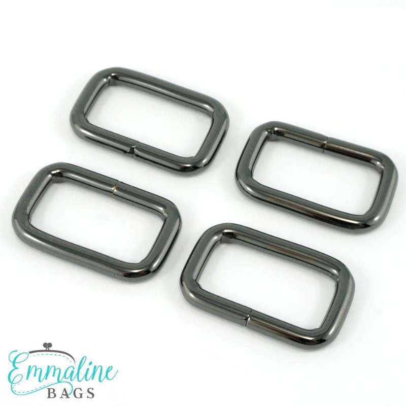 Rektangelspännen Emmaline, 4-pack - 25 mm, gunmetal