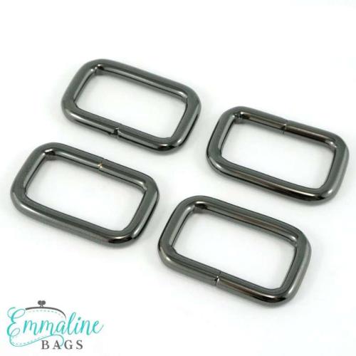 Rektangelspännen Emmaline, 4-pack - 25 mm, gunmetal