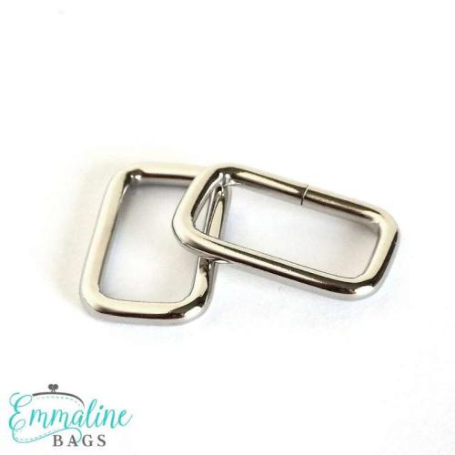 Rektangelspännen Emmaline, 4-pack - 25 mm, nickel