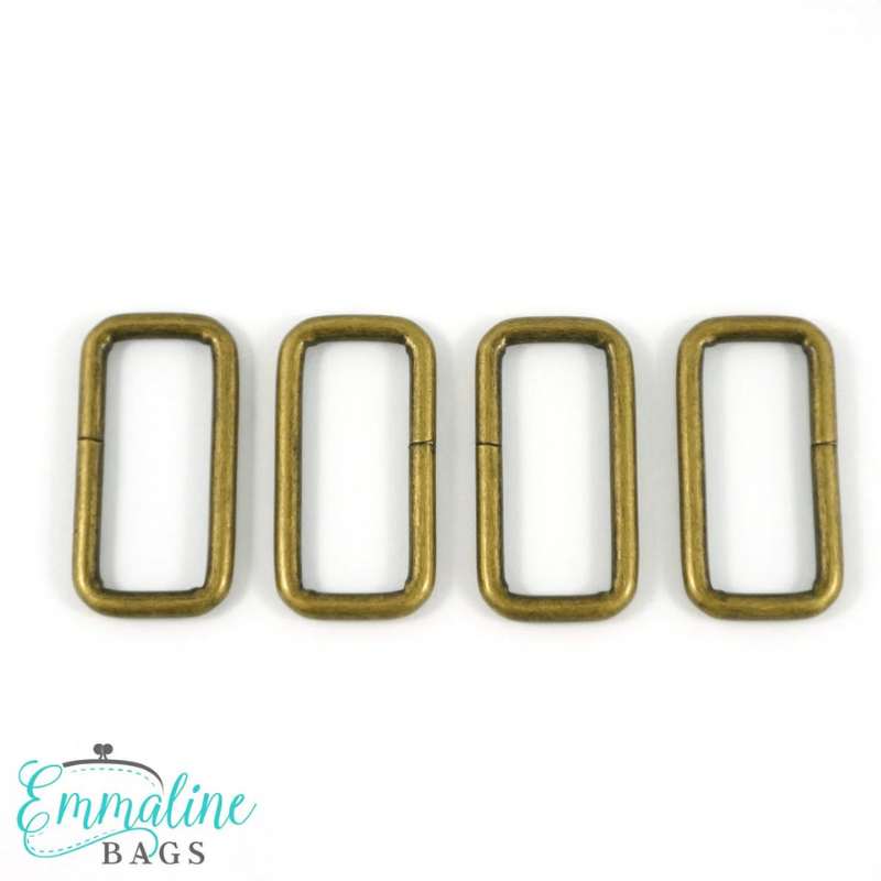 Rektangelspännen Emmaline, 4-pack - 32 mm, antikmässing