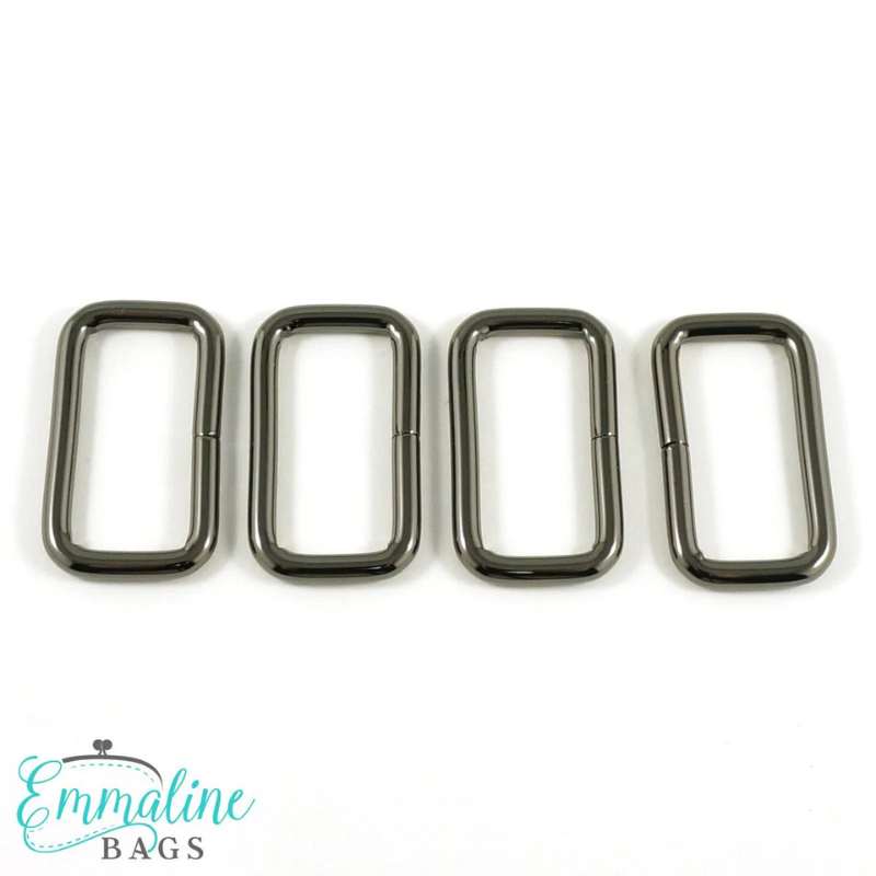 Rektangelspännen Emmaline, 4-pack - 32 mm, gunmetal