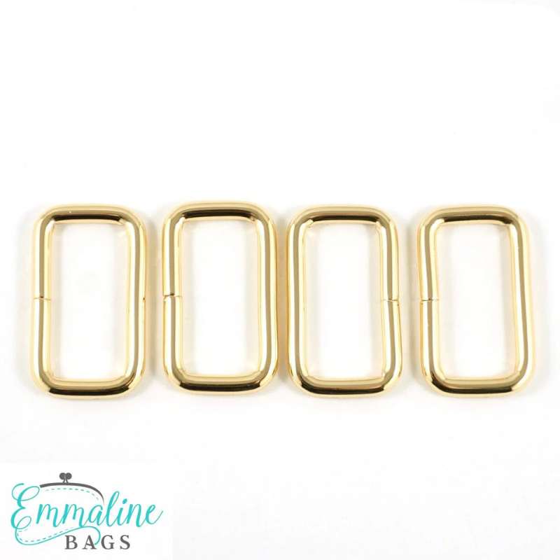 Rektangelspännen Emmaline, 4-pack - 32 mm, guld