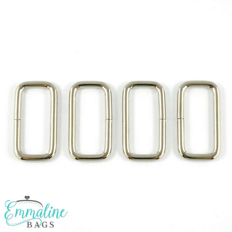 Rektangelspännen Emmaline, 4-pack - 32 mm, nickel
