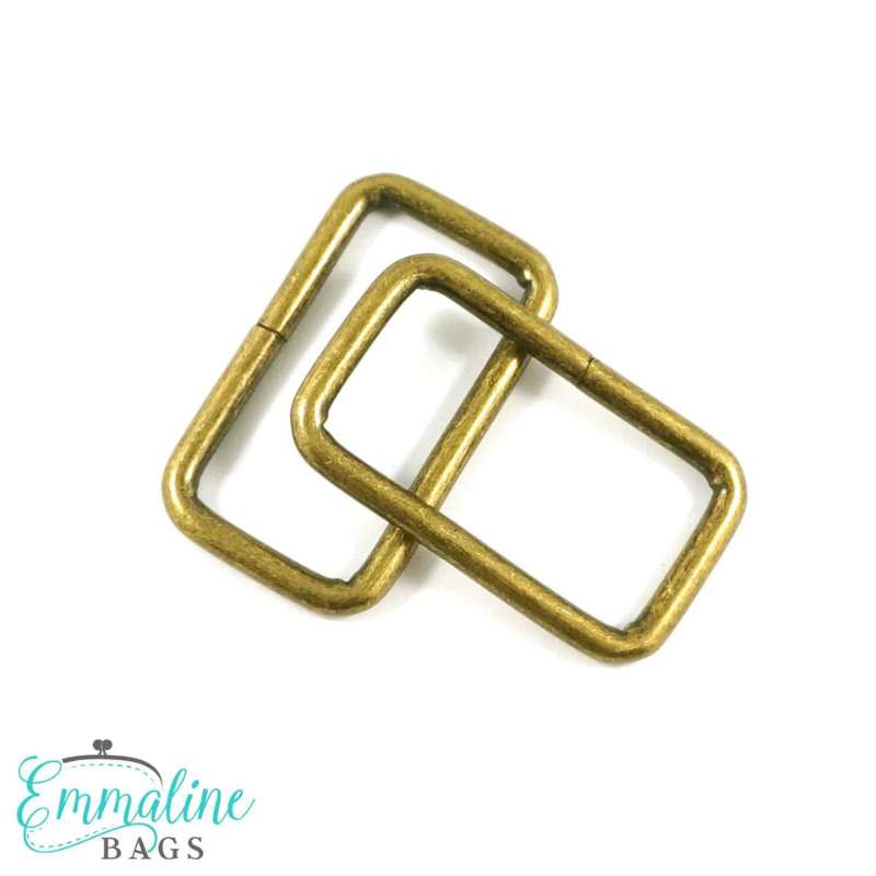 Rektangelspännen Emmaline, 4-pack - 38 mm, antikmässing
