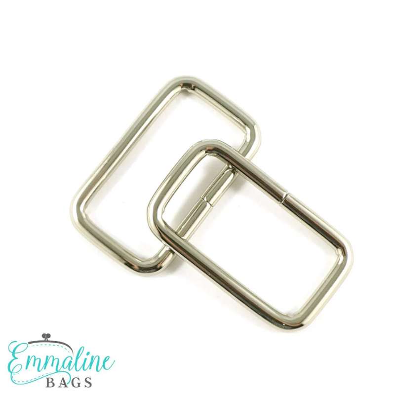 Rektangelspännen Emmaline, 4-pack - 38 mm, nickel