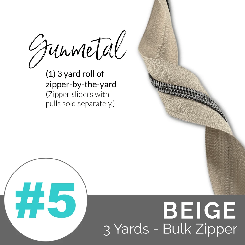 Emmaline Bags spiralkedja #5 beige med gunmetal, 2,74 m