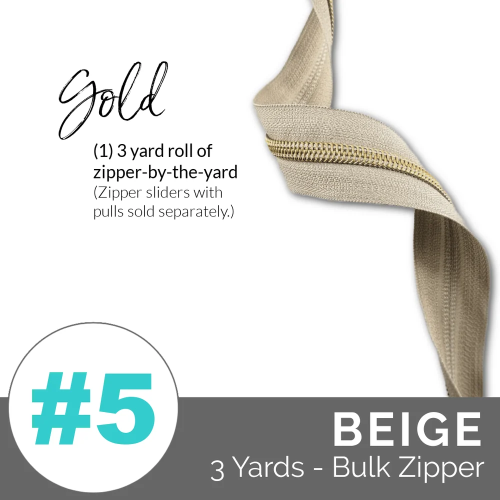 Emmaline Bags spiralkedja #5 beige med guld, 2,74 m