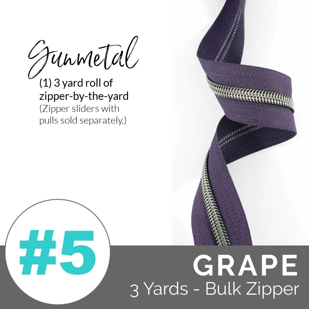 Emmaline Bags spiralkedja #5 lila med gunmetal, 2,74 m