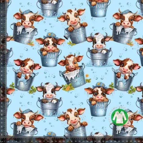 Trikå Söta kor, GOTS ekologisk bomull