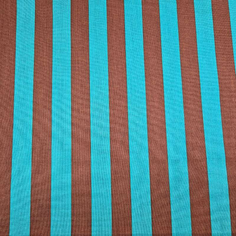 KOKKA Candy Party Stripe - Turkos/brun