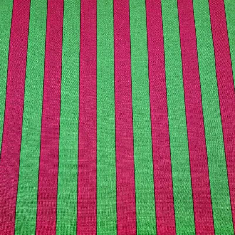 KOKKA Candy Party Stripe - Grön/cerise