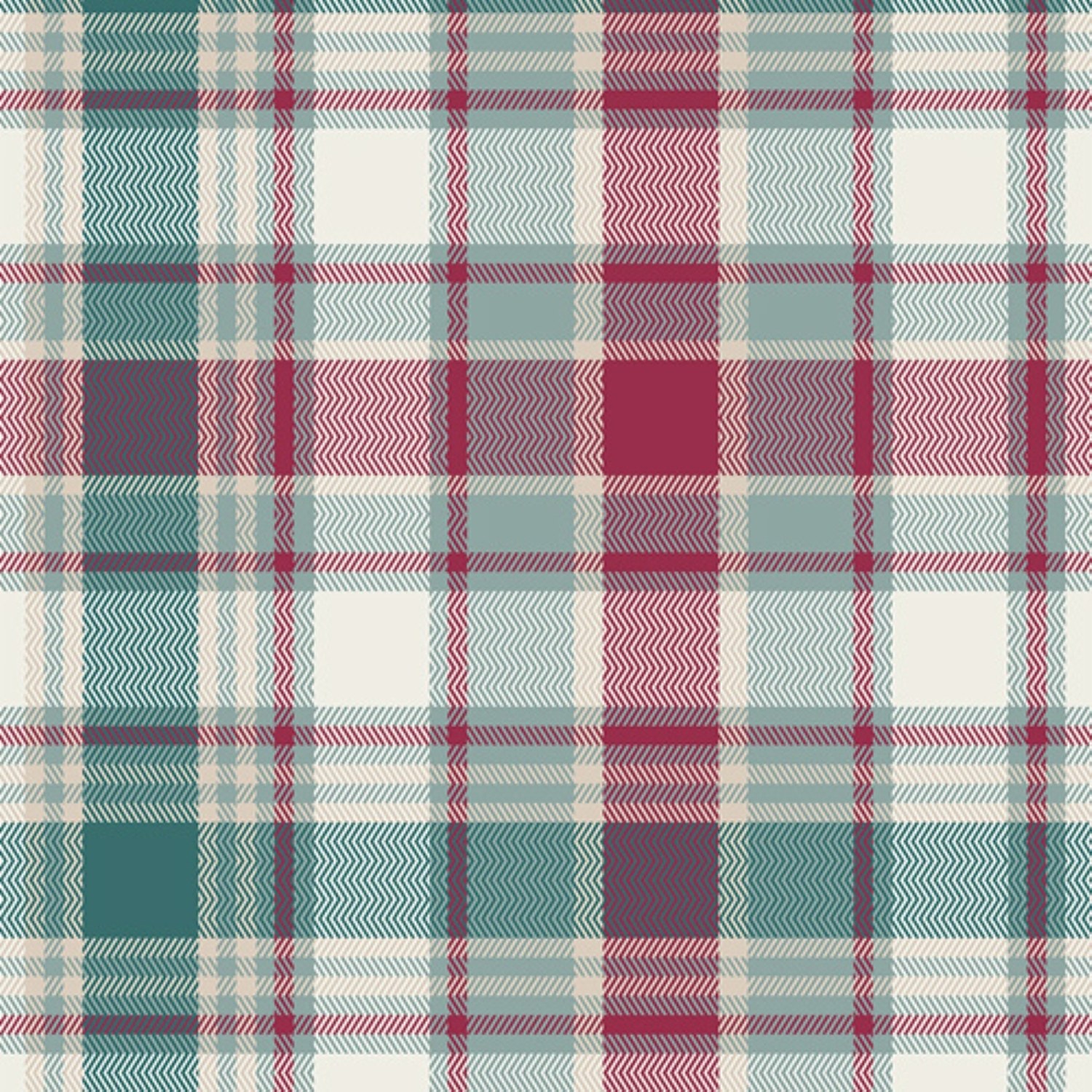 Flanell Highlands Chevron Plaid - Eucalyptus