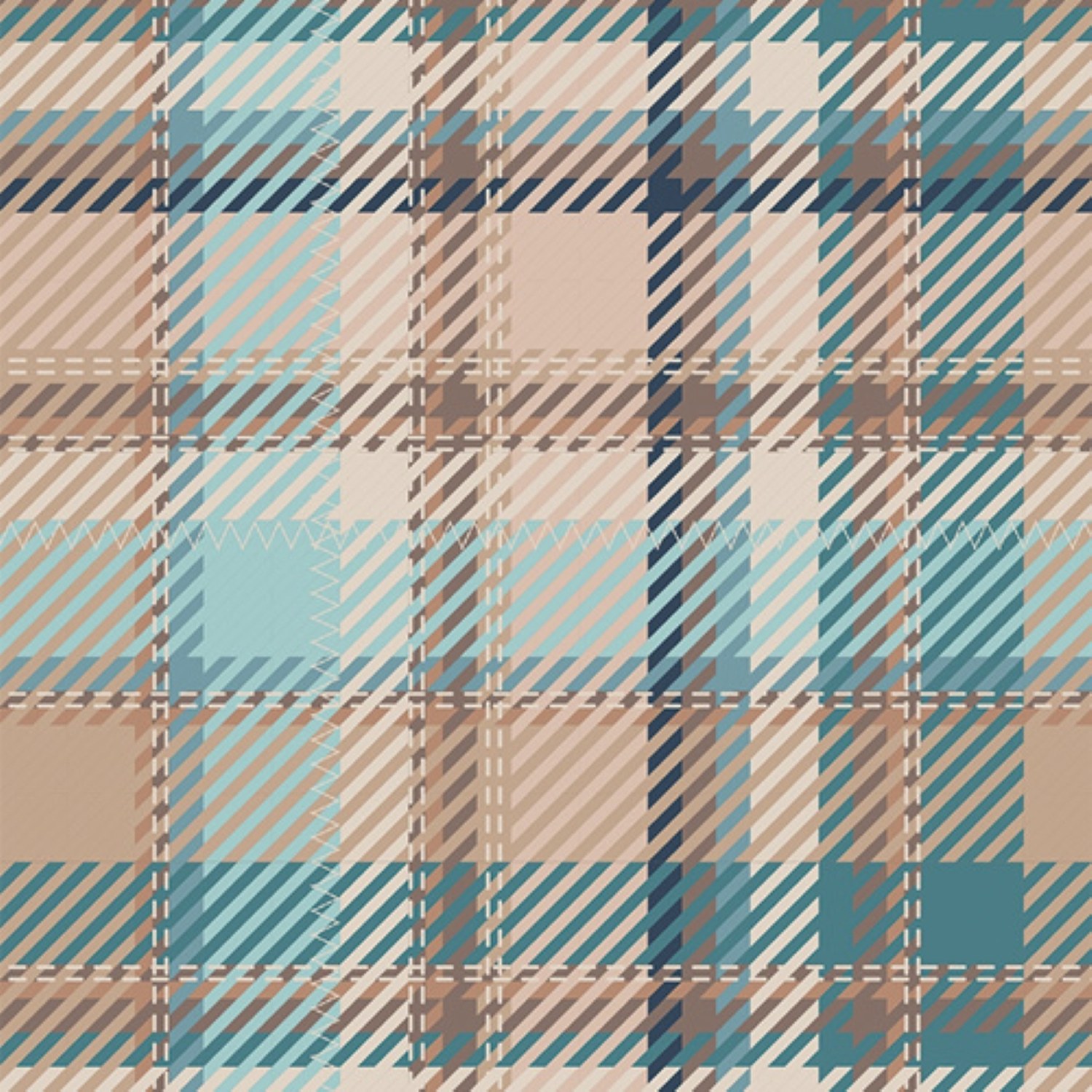 Flanell Highlands Royal Plaid - Horizon